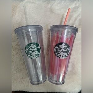Starbucks Gray and Pink Party Favor Tumblers Pack of 2